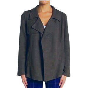 Dr2‎ By Daniel Rainn Black Open Front Textured Jacket with Pockets Size Small